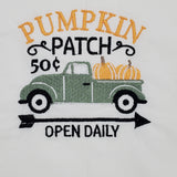pumpkin patch truck kitchen fall Tea towel embroidered, housewarming, Mother's Day gift, birthday or Christmas gift, stocking stuffer