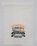 pumpkin patch truck kitchen fall Tea towel embroidered, housewarming, Mother's Day gift, birthday or Christmas gift, stocking stuffer