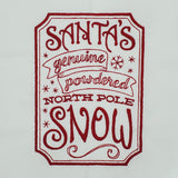 Embroidered Christmas Tea towel, Santa's genuine powdered north pole snow, housewarming, Mother's Day gift, birthday gift, Christmas gift
