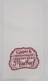 Embroidered Christmas Tea towel, Rudolph's concentrated Christmas mischief, housewarming, stocking stuffer, birthday gift, Christmas gift