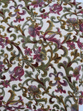 raspberry, green, and tan cotton fabric, Sophia 2010 RJR Fabrics, quality quilters cotton fabric, fabric sold by the yard
