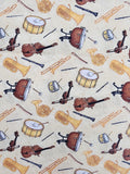 yellow instrument fabric, Untamed Melody Scott Gustafson Licensed to Wilmington prints, quality quilters cotton fabric, sold by the yard