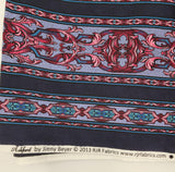 navy blue and raspberry cotton fabric, Ashford by Jinny Beyer 2013 RJR fabrics, quality quilters cotton fabric, striped fabric, 2 yards 24"
