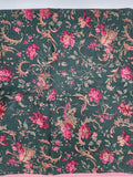 green and pink floral basket scroll quality cotton quilters fabric, The Way We Were by Jinny Beyer for RJR Fashion Fabrics, sold by the yard