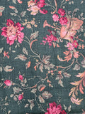 green and pink floral basket scroll quality cotton quilters fabric, The Way We Were by Jinny Beyer for RJR Fashion Fabrics, sold by the yard
