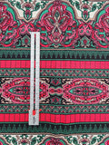 red and green striped floral scroll quality quilters cotton fabric, Yuletide by Jinny Beyer RJR fashion fabrics, Christmas fabric