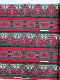 red and green striped floral scroll quality quilters cotton fabric, Yuletide by Jinny Beyer RJR fashion fabrics, Christmas fabric