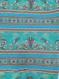 green, teal and gold scroll cotton fabric, White Nights by Jinny Beyer 2008 RJR fabrics, quality quilters cotton fabric,