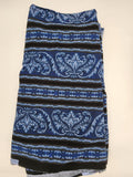blue and black cotton fabric, Jaipur by Jinny Beyer for RJR fabrics, quality quilters cotton fabric, striped and scroll fabric