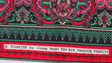 red and green striped floral scroll quality quilters cotton fabric, Yuletide by Jinny Beyer RJR fashion fabrics, Christmas fabric