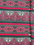 red and green striped floral scroll quality quilters cotton fabric, Yuletide by Jinny Beyer RJR fashion fabrics, Christmas fabric
