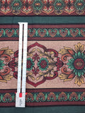 brown, green, maroon, and yellow striped floral scroll quality quilters cotton fabric, Golden Harvest by Jinny Beyer RJR fashion fabrics