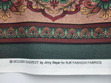 brown, green, maroon, and yellow striped floral scroll quality quilters cotton fabric, Golden Harvest by Jinny Beyer RJR fashion fabrics
