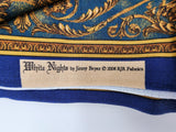 blue and gold scroll cotton fabric, White Nights by Jinny Beyer 2008 RJR fabrics, quality quilters cotton fabric, fall fabric