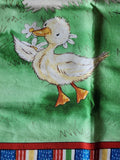 Popcorn the bear fabric panel, Bright Star characters ltd 2012 for Quilting Treasures, quality quilters cotton fabric, duck and cat panel