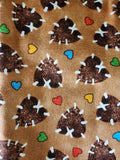 Popcorn the bear fabric, Bright Star characters ltd 2012 for Quilting Treasures, brown hearts quality quilters cotton fabric