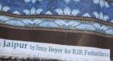 blue and black cotton fabric, Jaipur by Jinny Beyer for RJR fabrics, quality quilters cotton fabric, striped and scroll fabric