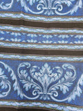 blue and black cotton fabric, Jaipur by Jinny Beyer for RJR fabrics, quality quilters cotton fabric, striped and scroll fabric