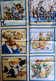 animals playing musical instruments fabric panel, wall hanging, quilt starter