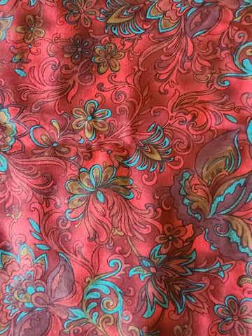 dark red and teal cotton fabric, Faberge by Jinny Beyer 2009 RJR fabrics, quality quilters cotton fabric, floral fabric
