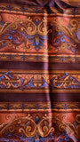 burnt orange and blue cotton fabric, Faberge by Jinny Beyer 2009 RJR fabrics, quality quilters cotton fabric, striped fabric