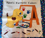 dog painting fabric panel, Spot's Favorite Colors Eric Hill/Salspot limited 2011 Andover Fabrics, quality quilters cotton fabric