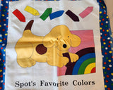 dog painting fabric panel, Spot's Favorite Colors Eric Hill/Salspot limited 2011 Andover Fabrics, quality quilters cotton fabric