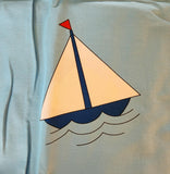 dog fabric panel, Goodnight Spot Eric Hill/Salspot limited 2011 Andover Fabrics, quality quilters cotton fabric with train, and sailboat