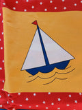dog fabric panel, Goodnight Spot Eric Hill/Salspot limited 2011 Andover Fabrics, quality quilters cotton fabric with train, car and sailboat