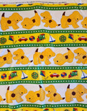 dog fabric stripes with ball, car, train, and sailboat, Goodnight Spot Eric Hill/Salspot limited 2011 Andover Fabric, quilters cotton fabric