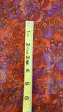 rust and purple cotton fabric, Faberge by Jinny Beyer 2009 RJR fabrics, quality quilters cotton fabric, floral fabric