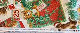 Christmas floral fabric with cats quilters cotton fabric, Christmas Kitties S#J9240 by Hoffman California International 2011, screen print