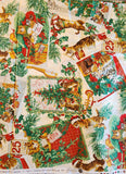 Christmas floral fabric with cats quilters cotton fabric, Christmas Kitties S#J9240 by Hoffman California International 2011, screen print