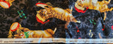 Christmas music fabric with cats black cotton fabric, Christmas Kitties S#J9239 by Hoffman California International 2011, screen print