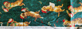 Christmas music fabric with cats green cotton fabric, Christmas Kitties S#J9239 by Hoffman California International 2011, screen print