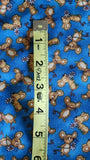 Popcorn the bear fabric, Bright Star characters ltd 2012 for Quilting Treasures, mouse with daisy blue quality quilters cotton fabric