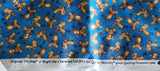 Popcorn the bear fabric, Bright Star characters ltd 2012 for Quilting Treasures, mouse with daisy blue quality quilters cotton fabric