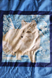 arctic fox fabric panel, arctic foxes designed for Exclusively Quilters, quality quilters cotton fabric, wildlife fabric