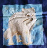 arctic fox fabric panel, arctic foxes designed for Exclusively Quilters, quality quilters cotton fabric, wildlife fabric
