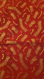 red music quilters cotton fabric, Light of the World designed for Exclusively Quilters, music on a red background with inspirational words