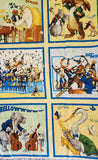 animals playing musical instruments fabric panel, wall hanging, quilt starter