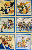 animals playing musical instruments fabric panel, wall hanging, quilt starter