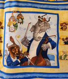 animals playing musical instruments fabric, Untamed Melody Scott Gustafson Licensed to Wilmington Prints, backing fabric, border fabric