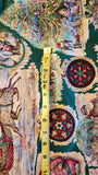 Nutcracker Christmas fabric green, Yuletide by Jinny Beyer for RJR Fashion Fabrics, quilters cotton fabric, snowman / snowflake fabric