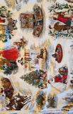 Christmas tree fabric, Holiday Treasures by Jinny Beyer 2011 for RJR Fashion Fabrics, quality quilters cotton fabric, Santa, reindeer