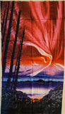 Aurora Borealis fabric panel by Rosewood Organics exclusively for Frond Design studios, quality quilters cotton fabric