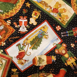 navy blue Christmas cotton fabric with Nutcracker theme, Not a Creature was stirring by Jacqueline Decker 2012 RJR fabric, sold by the yard