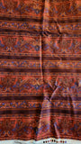 burnt orange and blue cotton fabric, Faberge by Jinny Beyer 2009 RJR fabrics, quality quilters cotton fabric, striped fabric