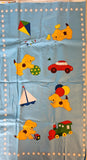 dog fabric panel, Goodnight Spot Eric Hill/Salspot limited 2011 Andover Fabrics, quality quilters cotton fabric with train, and sailboat