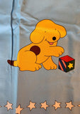 dog fabric panel, Goodnight Spot Eric Hill/Salspot limited 2011 Andover Fabrics, quality quilters cotton fabric with train, and sailboat